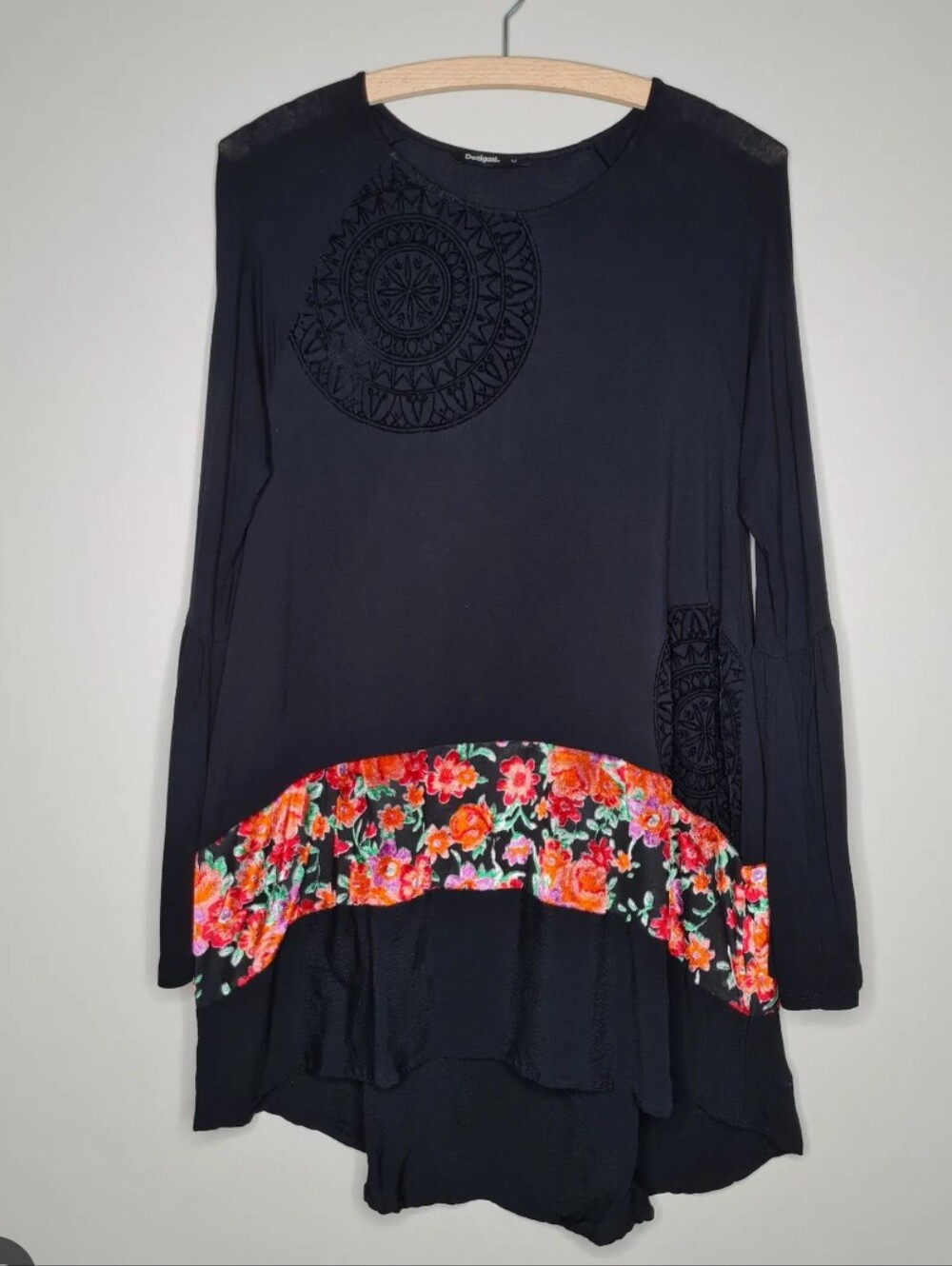 433-Desigual Long Sleeves Bell Tunic